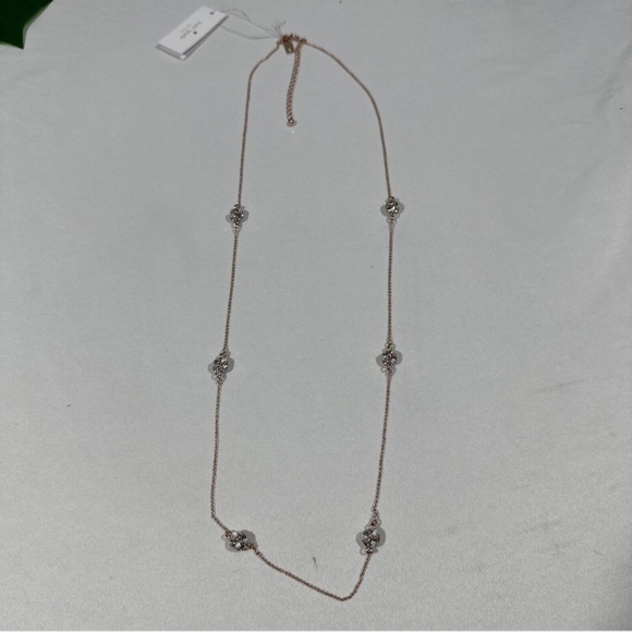 NWT $68 Kate Spade Lady Marmalade Scatter Necklace in Rose Gold Glass + DUST BAG - Picture 7 of 16